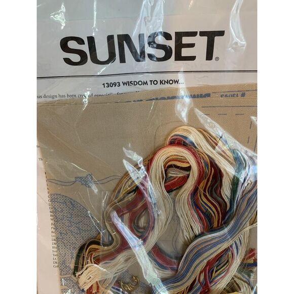 Sunset 13093 "Wisdom to Know" Stamped Cross Stitch Kit Serenity Prayer 1997 - Picture 6 of 6